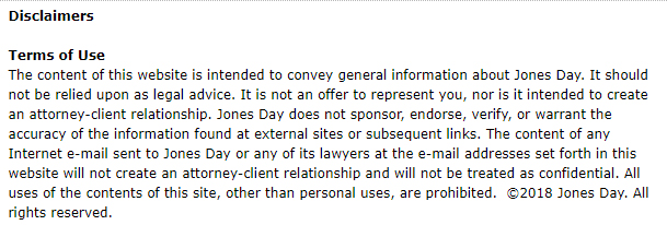 Jones Day legal disclaimer