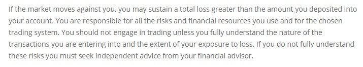 The Steady Trader Risk Disclaimer Investment section